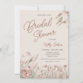 Invitation Fête des mariées en laiton Rustique Fleur sauvage  (Devant)