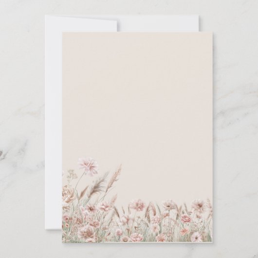 Invitation Fête des mariées en laiton Rustique Fleur sauvage  (Dos)