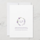 Invitation Fête des mariées en laiton violet Fleur sauvage (Dos)