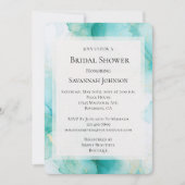 Invitation Fête des mariées en marbre blanc à la menthe (Devant)