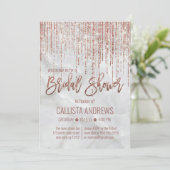 Invitation Fête des mariées en marbre blanc Rose or Parties s (Debout devant)