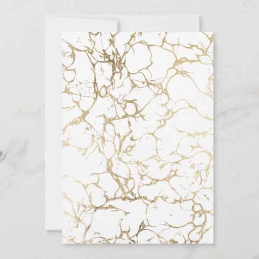 Invitation Fête des mariées en marbre blanc simple et chic (Dos)