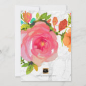 Invitation Fête des mariées en marbre PixDezines/Floral (Dos)