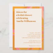Invitation Fête des mariées en marbre rose Boho Jaune (Devant)