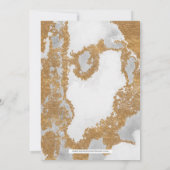 Invitation Fête des mariées en marbre vert et or (Dos)