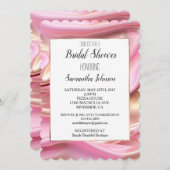 Invitation Fête des mariées en or rose soyeux (Devant / Derrière)