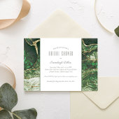 Invitation Fête des mariées en pierre émeraude vert foncé