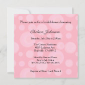 Invitation Fête des mariées en satin Pois rose (Dos)