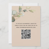 Invitation Fête des mariées en terre cuite beige QR Code Euca (Dos)
