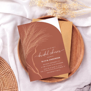 Invitation Fête des mariées en terre cuite Boho
