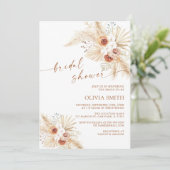 Invitation Fête des mariées en terre cuite Boho Pampas (Debout devant)