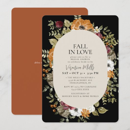 Invitation Fête des mariées en terre cuite d'ivoire noire (Devant / Derrière)