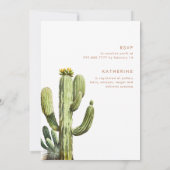 Invitation Fête des mariées en terre cuite Lush Cactus (Dos)