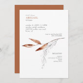 Invitation Fête des mariées en terre cuite moderne simple (Devant / Derrière)