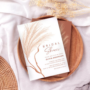 Invitation Fête des mariées en terre cuite Pampas