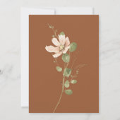 Invitation Fête des mariées en terre cuite rouille fleur sauv (Dos)