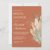 Invitation Fête des mariées en terre cuite rustique Palm Pamp (Devant)