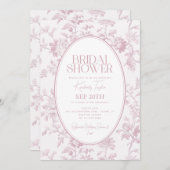 Invitation Fête des mariées en toile rose (Devant / Derrière)