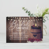 Invitation Fête des mariées en tonneau à lanterne rustique (Debout devant)