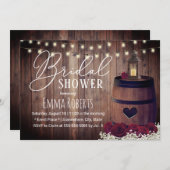 Invitation Fête des mariées en tonneau à lanterne rustique (Devant / Derrière)