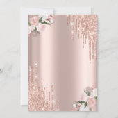 Invitation Fête des mariées en verre de vin rose Gold Drives (Dos)
