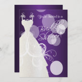 Invitation Fête des mariées en violet métallique (Devant / Derrière)