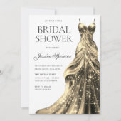 Invitation Fête des mariées Enchanted Gold Sparkle (Devant)