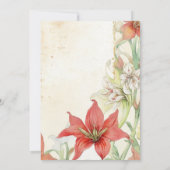 Invitation Fête des mariées Ephémère Lillies blanches et roug (Dos)