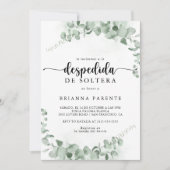 Invitation Fête des mariées espagnole classique Green Eucalyp (Devant)