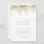 Invitation Fête des mariées espagnole Fleur sauvage Boho verd (Devant)