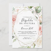 Invitation Fête des mariées espagnole Géométrique Gold Green  (Devant)