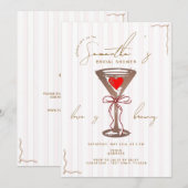 Invitation Fête des mariées Espresso Martini Red Mocha Mousse (Devant / Derrière)