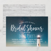 Invitation Fête des mariées Été Nuit Phare (Devant / Derrière)