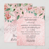 Invitation Fête des mariées Étincelle Rose Rose Rose Robe Par (Devant / Derrière)