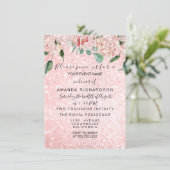 Invitation Fête des mariées Étincelle Rose Rose Rose Robe Par (Debout devant)