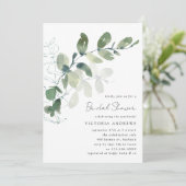 Invitation Fête des mariées Eucalyptus (Debout devant)