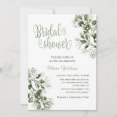 Invitation Fête des mariées Eucalyptus à la respiration du bé (Devant)