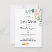 Invitation Fête des mariées eucalyptus bumble floral bee (Devant)