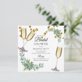 Invitation Fête des mariées Eucalyptus de base (Debout devant)