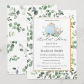 Invitation Fête des mariées Eucalyptus Green High Tea Party (Devant / Derrière)