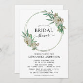 Invitation Fête des mariées Eucalyptus Magnolia Wreath (Devant / Derrière)