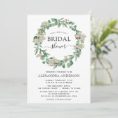Invitation Fête des mariées Eucalyptus Magnolia Wreath (Debout devant)