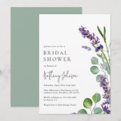 Invitation Fête des mariées Eucalyptus moderne (Devant / Derrière)