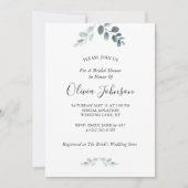 Invitation Fête des mariées Eucalyptus simple et élégante (Devant)