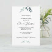 Invitation Fête des mariées Eucalyptus simple et élégante (Debout devant)