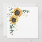 Invitation Fête des mariées Eucalyptus Sunflower Brunch Bubbl (Dos)