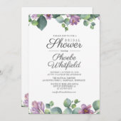 Invitation Fête des mariées Eucalyptus Verdure Floral (Devant / Derrière)