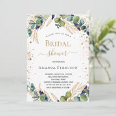 Invitation Fête des mariées eucalyptus verdure parties scinti (Debout devant)