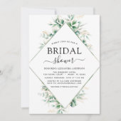Invitation Fête des mariées Eucalyptus Vert Géométrique (Devant)