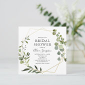 Invitation Fête des mariées Eucalyptus verte moderne (Debout devant)